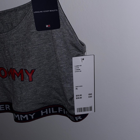 Tommy Hilfiger Gray Longline Scoop Bralette - Picture 3 of 4